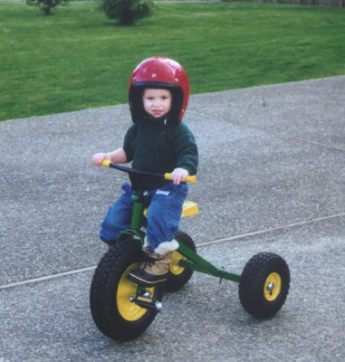 connor on tricycle